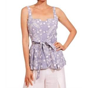 NEW EVA FRANCO sawyer top in cassis bloom